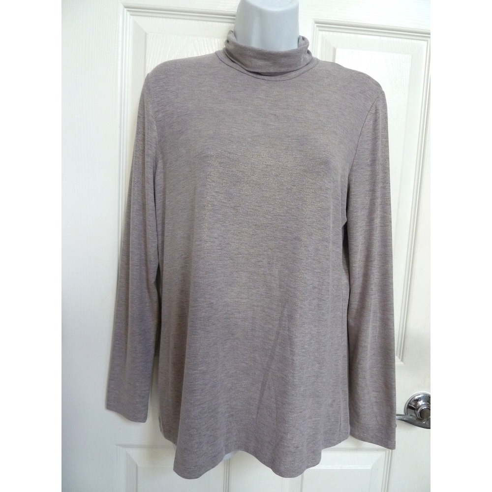 J. MCLAUGHLIN Sz M 8/10 Gold Infused Lavender Turtleneck Career Business Classic